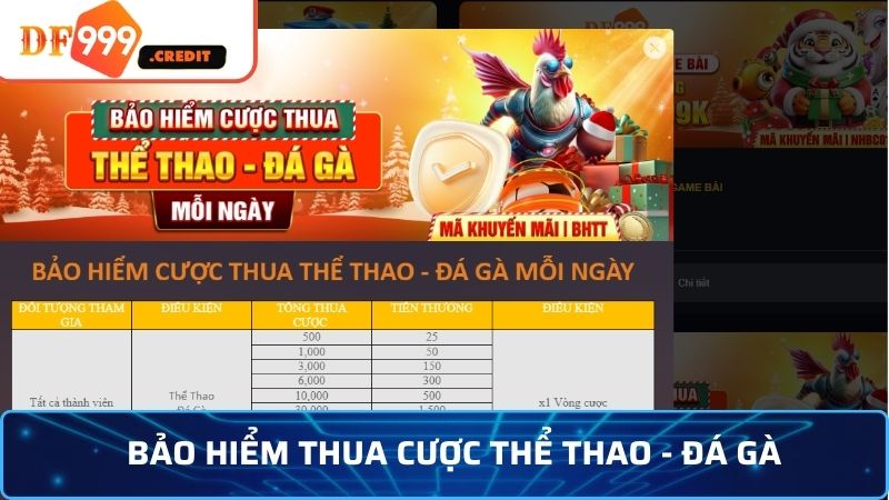 Khuyến mãi DF999 với gói bảo hiểm cược thua đá gà – thể thao